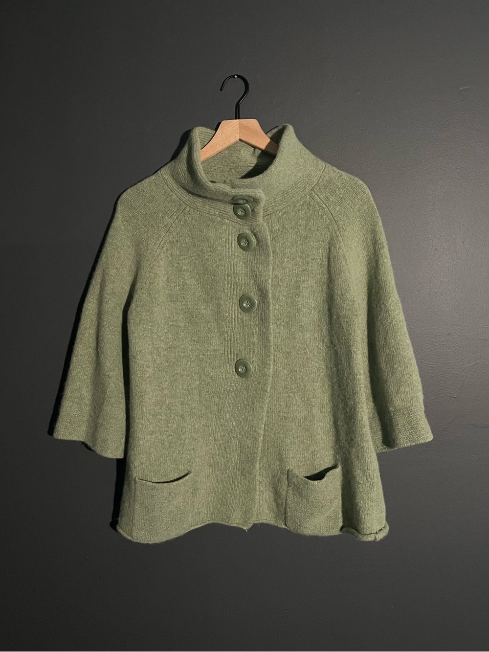 Fenn Wright Manson Lambswool Angora Green Knit Sweater XL Forest Fairy